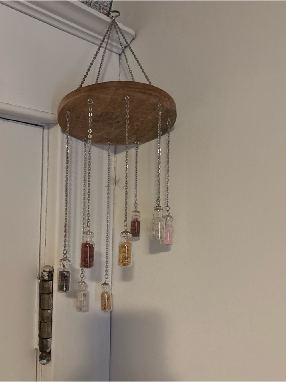 Hanging Bottle Charm Mobile - Wood and Glass